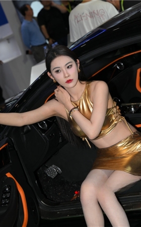 金色皮裙车模美女(83P)