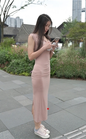 连体包臀裙长裙美女(24P)