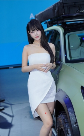 抹胸白裙车模美女(72P)