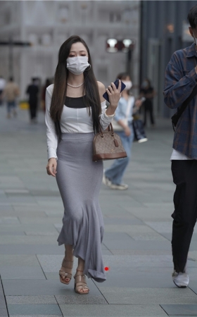 灰色包臀裙美女(139P)