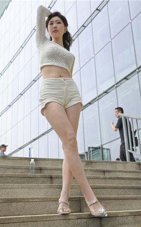 长腿白热裤美女(116P)