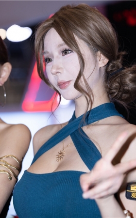 蓝色包臀裙模特美女(47P)