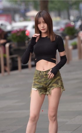 迷彩热裤美眉(43P)