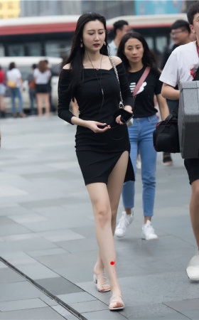 黑色连体裙气质美女(21P)