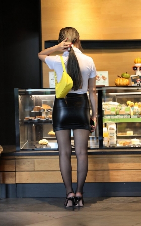 皮裙黑丝MJ1159