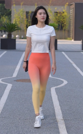 红色瑜伽裤美女MJ3199